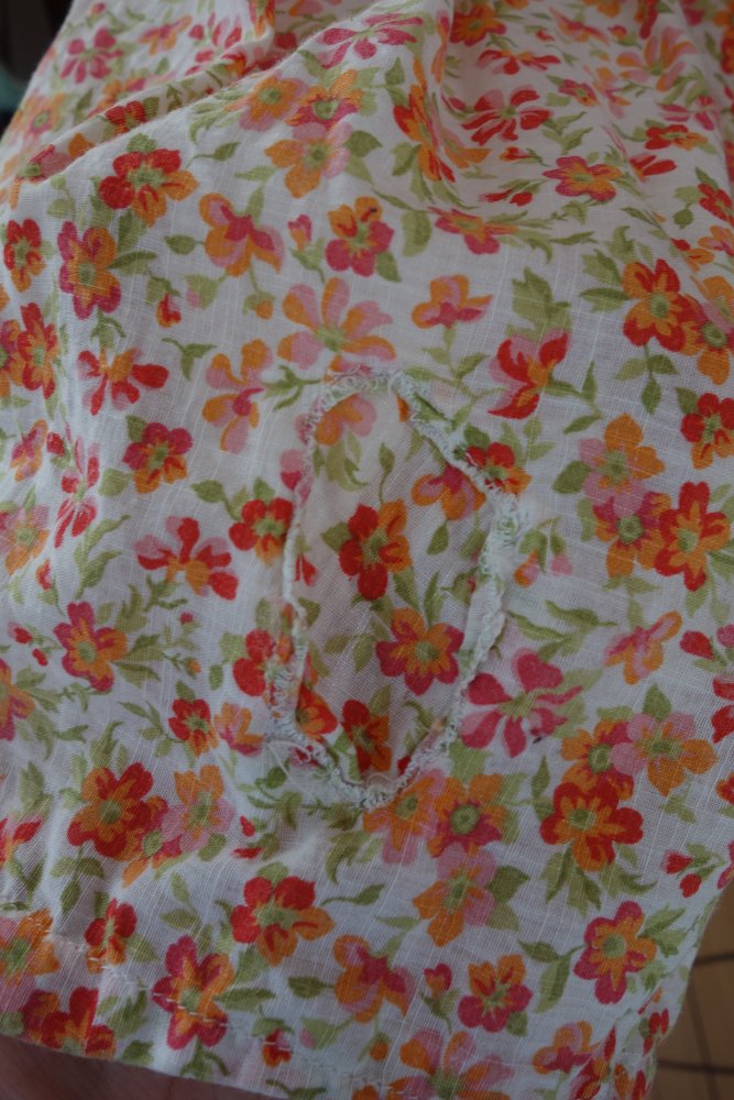 Kleid handmade geblümt 3-4 Jahre orange