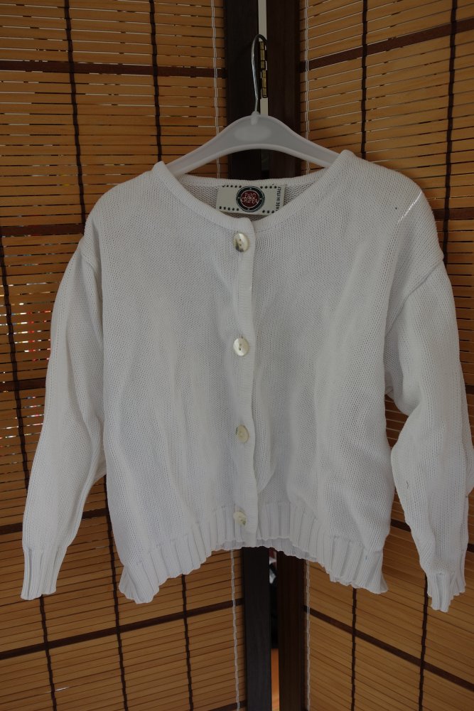 Strickjacke weiß uni paio crippa 100% Baumwolle