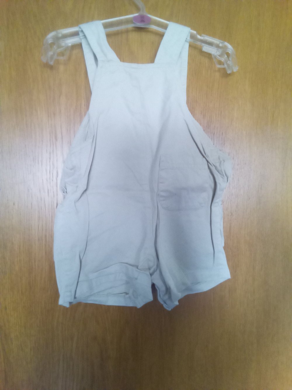 kurze Latzhose beige 9 Monate uni unisex 100% Baumwolle