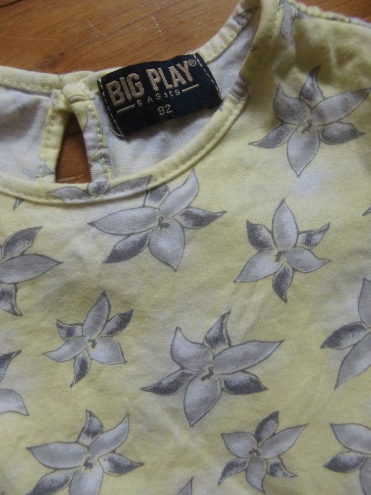 Kleid Big Play 92 gelb grau 100% Baumwolle