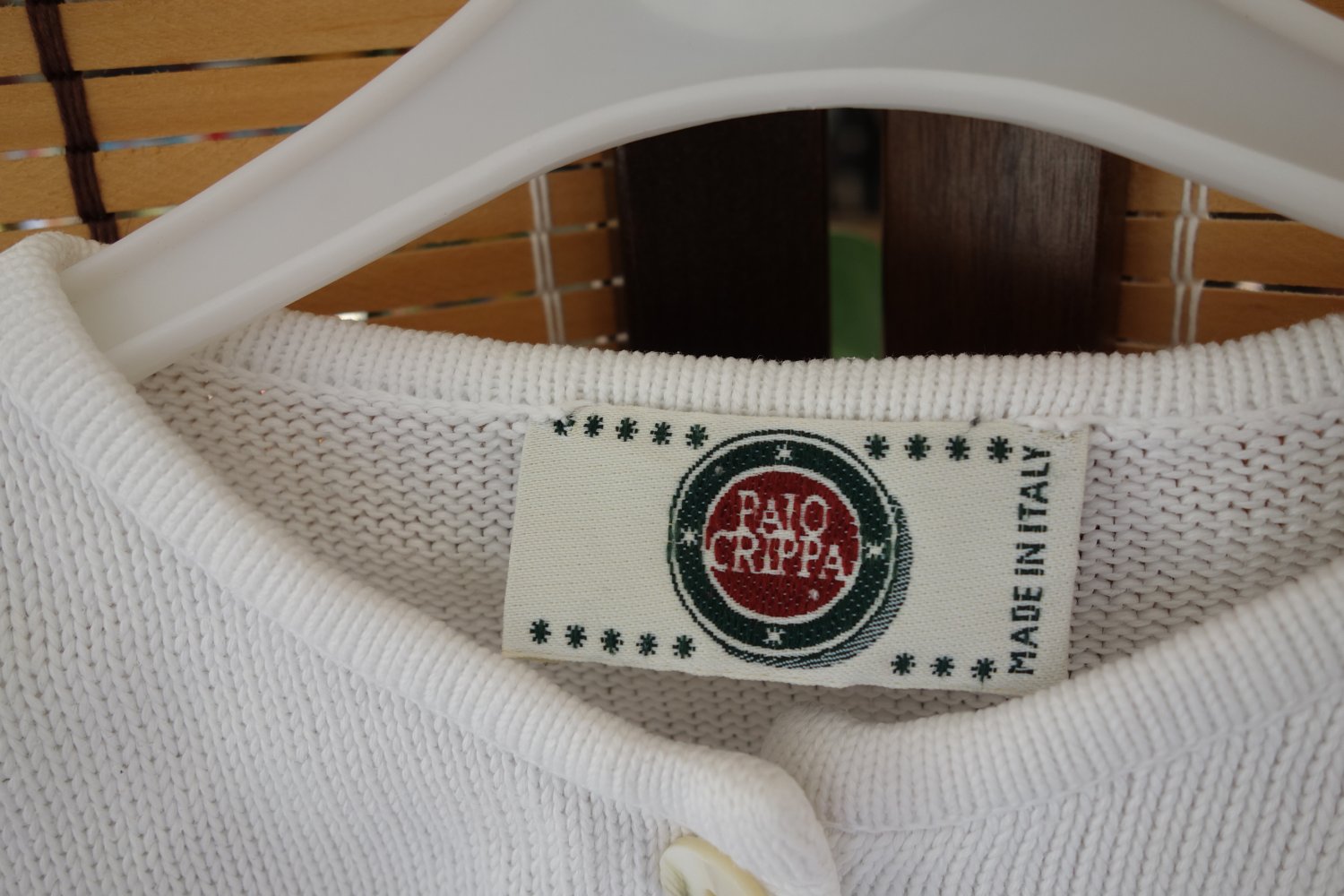 Strickjacke weiß uni paio crippa 100% Baumwolle