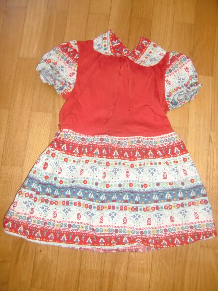 Kleid retro 86 vintage 80er Jahre rot gemustert skandinavisch