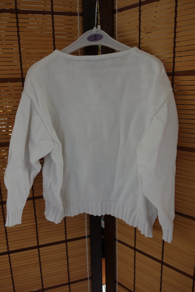 Strickjacke weiß uni paio crippa 100% Baumwolle