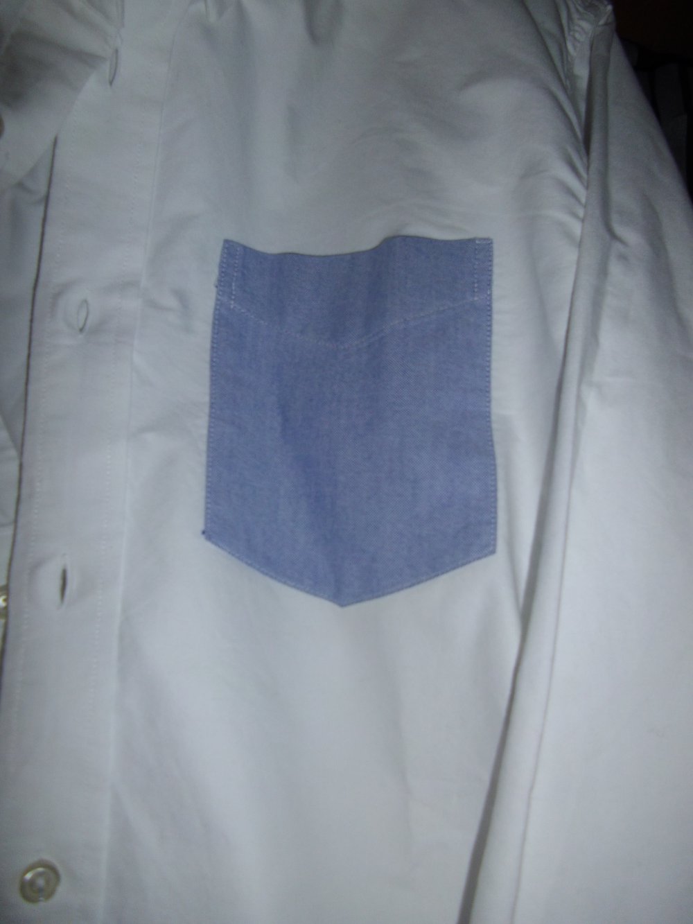 Superdry Hemd Button Down in weiß blaue Brusttasche in Gr.XXL