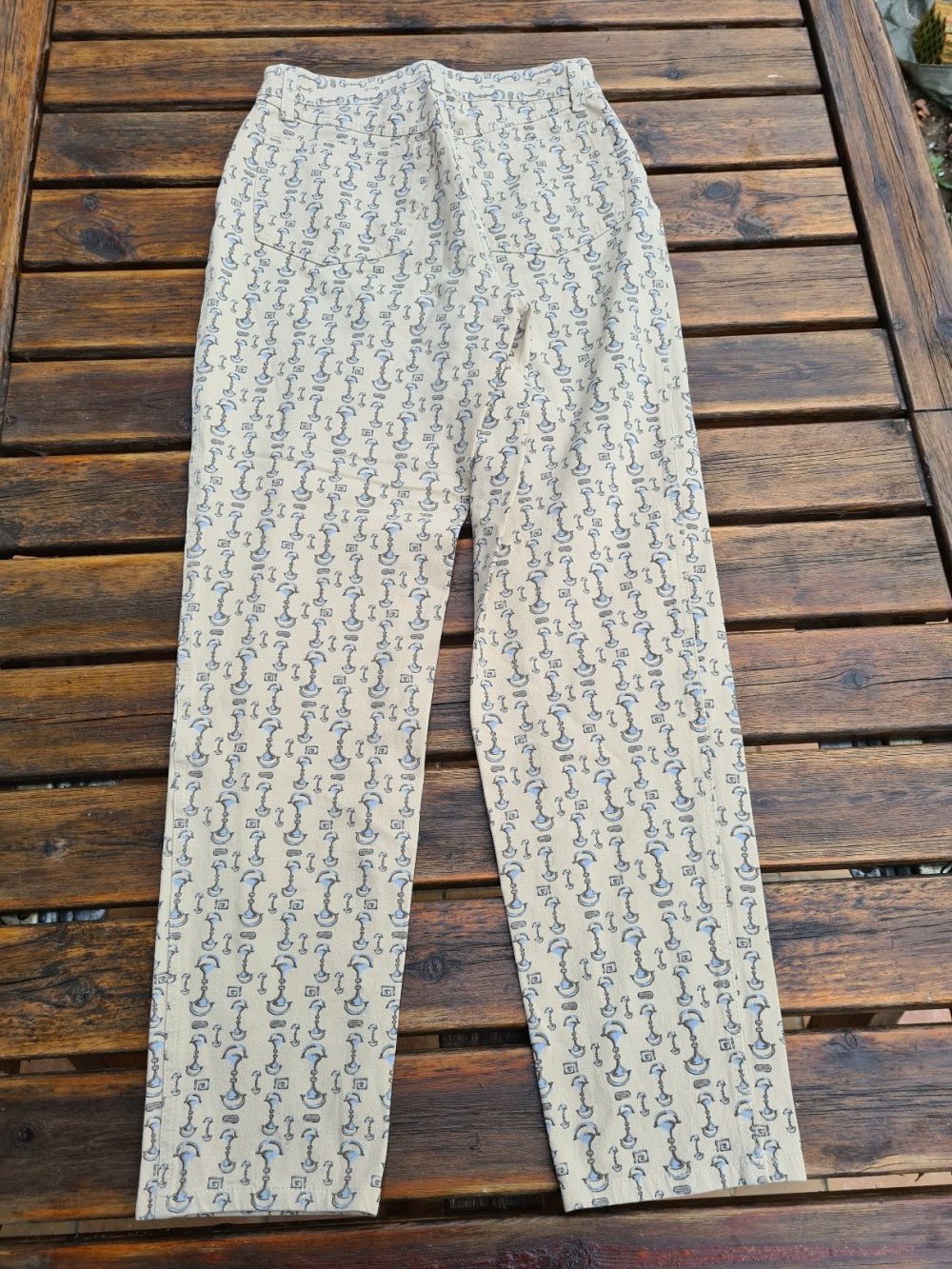 Mac Damen Stretchhose gr. 40 neu in beige mit Muster