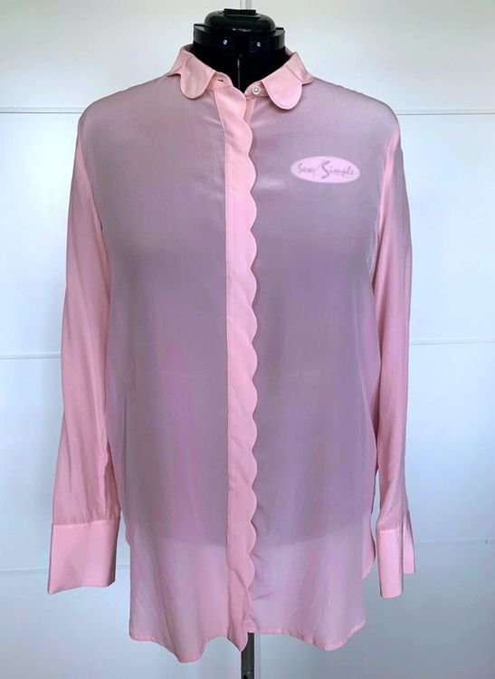 Seidenbluse Banan Republich 100% Silk 46 48 XL neuwertig