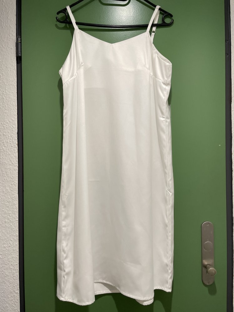 NEU Weiß loses Kleid mit V-Ausschnitt