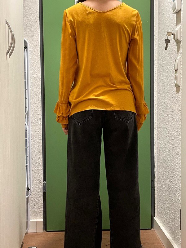 Kontrast Bluse mit Rüschen-detail