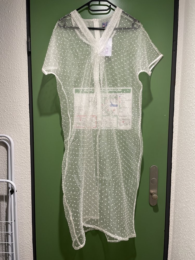 NEU Weiß loses Kleid mit V-Ausschnitt