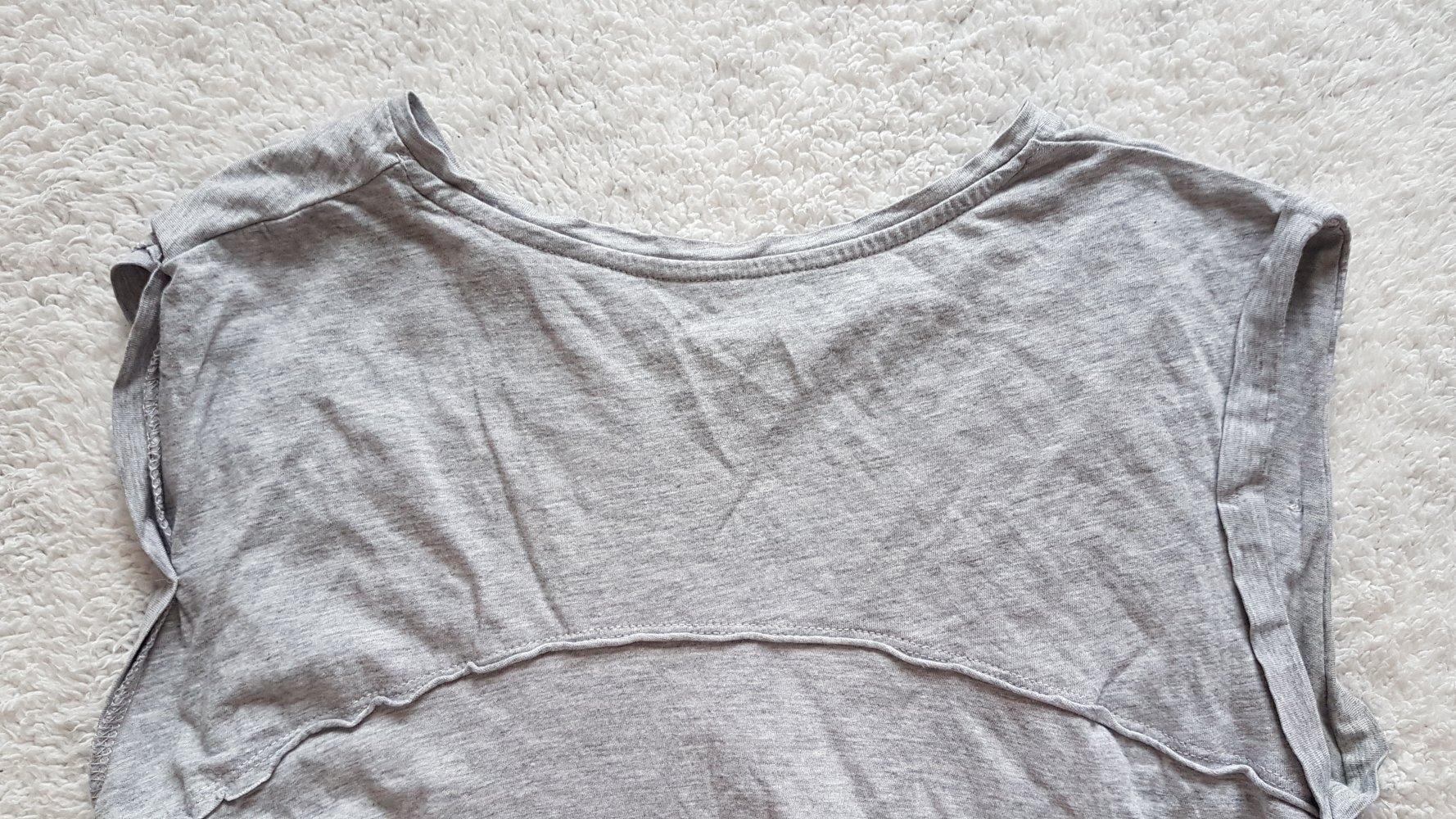 Croptop Shirt bauchfrei New Yorker Grau