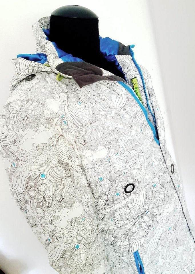 Winterjacke Gr 38 ( M) weiß m. Muster Fa. DARE-2b Neuwertieg