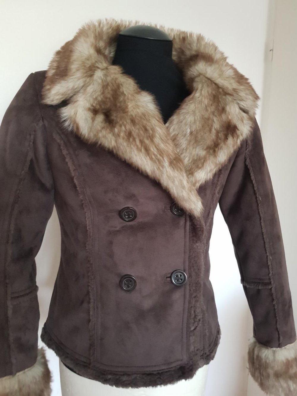 Damen Jacke Wildleder innen Teddy gefüttert Gr. L