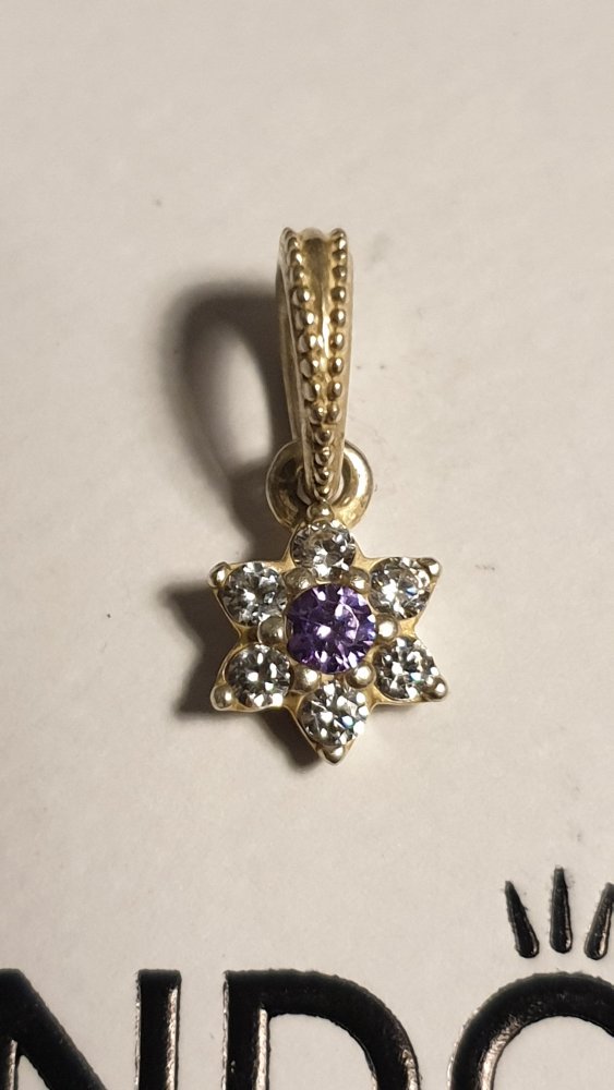 Pandora Vergissmeinnicht, funkelnder Stern, Anhänger, Dangle, Charm, retired, original, NEUWERTIG