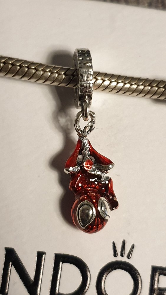 Pandora x Disney Marvel Hängender Spider-Man Charm-Anhänger rot, Dangle, original, NEUWERTIG