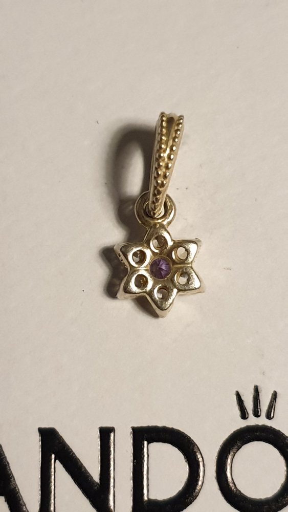 Pandora Vergissmeinnicht, funkelnder Stern, Anhänger, Dangle, Charm, retired, original, NEUWERTIG