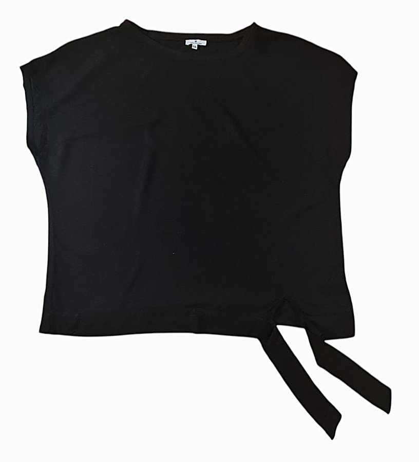 Damen Oberteil Knoten Shirt T-Shirt Bluse Tunika TOP Tom Tailor in Gr. XXL / 2XL schwarz Knotenshirt