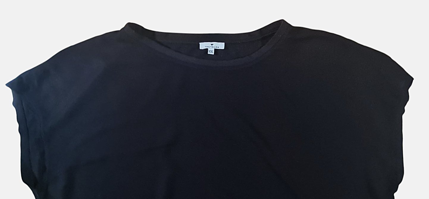 Damen Oberteil Knoten Shirt T-Shirt Bluse Tunika TOP Tom Tailor in Gr. XXL / 2XL schwarz Knotenshirt