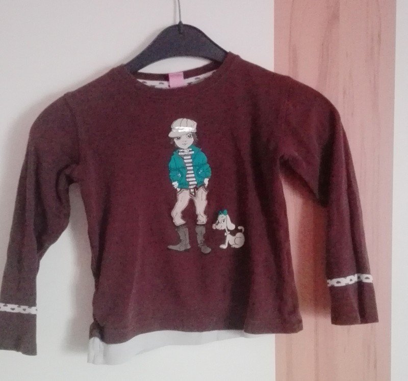 Braunes Langarmshirt - Gr. 128