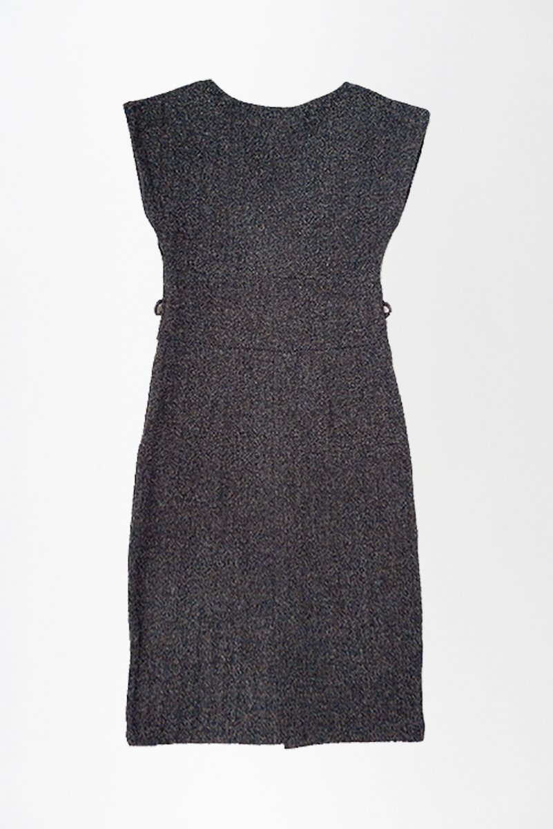 Klassisches Kleid Gr XS grau meliert Fischgrätmuster (Mango)