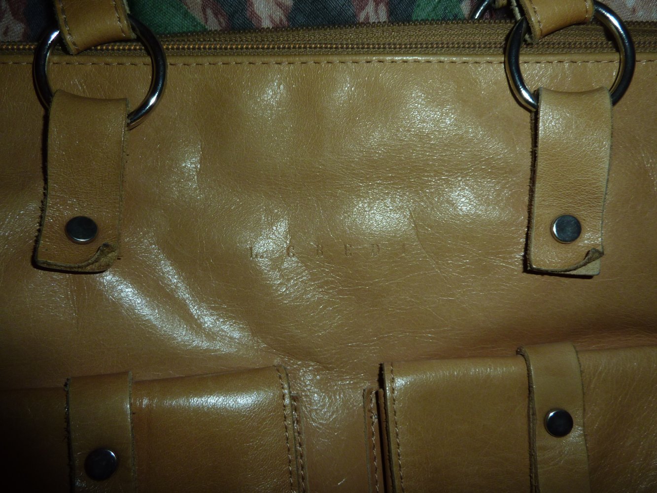 Tasche L. Credi camel beige braun cognac Handtasche Leder oder Kunstleder