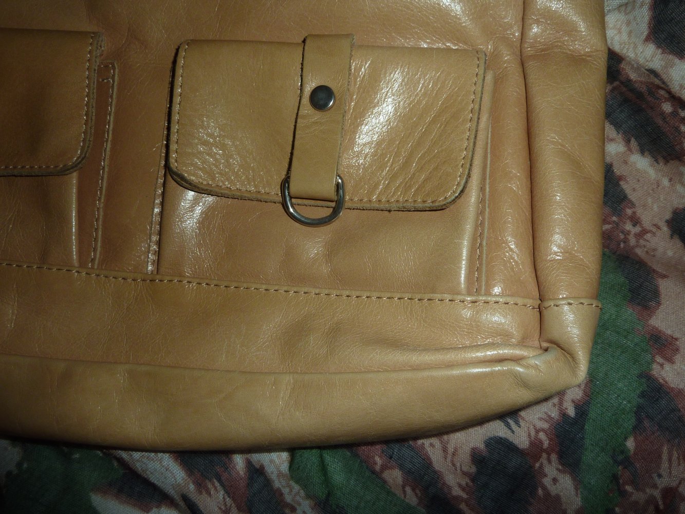 Tasche L. Credi camel beige braun cognac Handtasche Leder oder Kunstleder