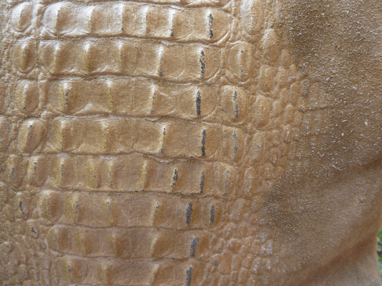 Vera PelleTasche Handtasche echt Leder camel Shopper Krokooptik