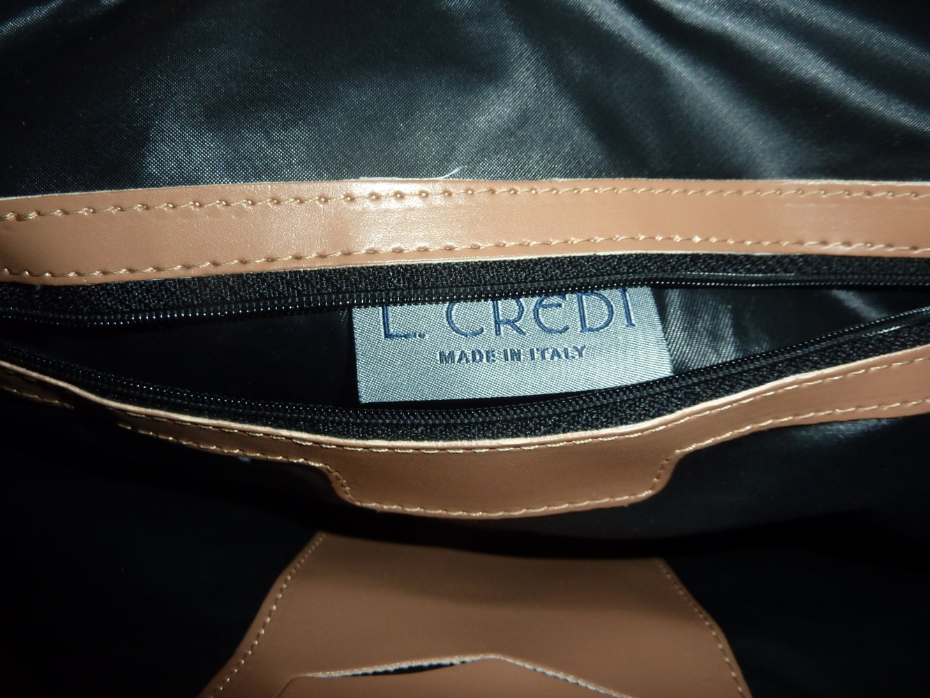 Tasche L. Credi camel beige braun cognac Handtasche Leder oder Kunstleder