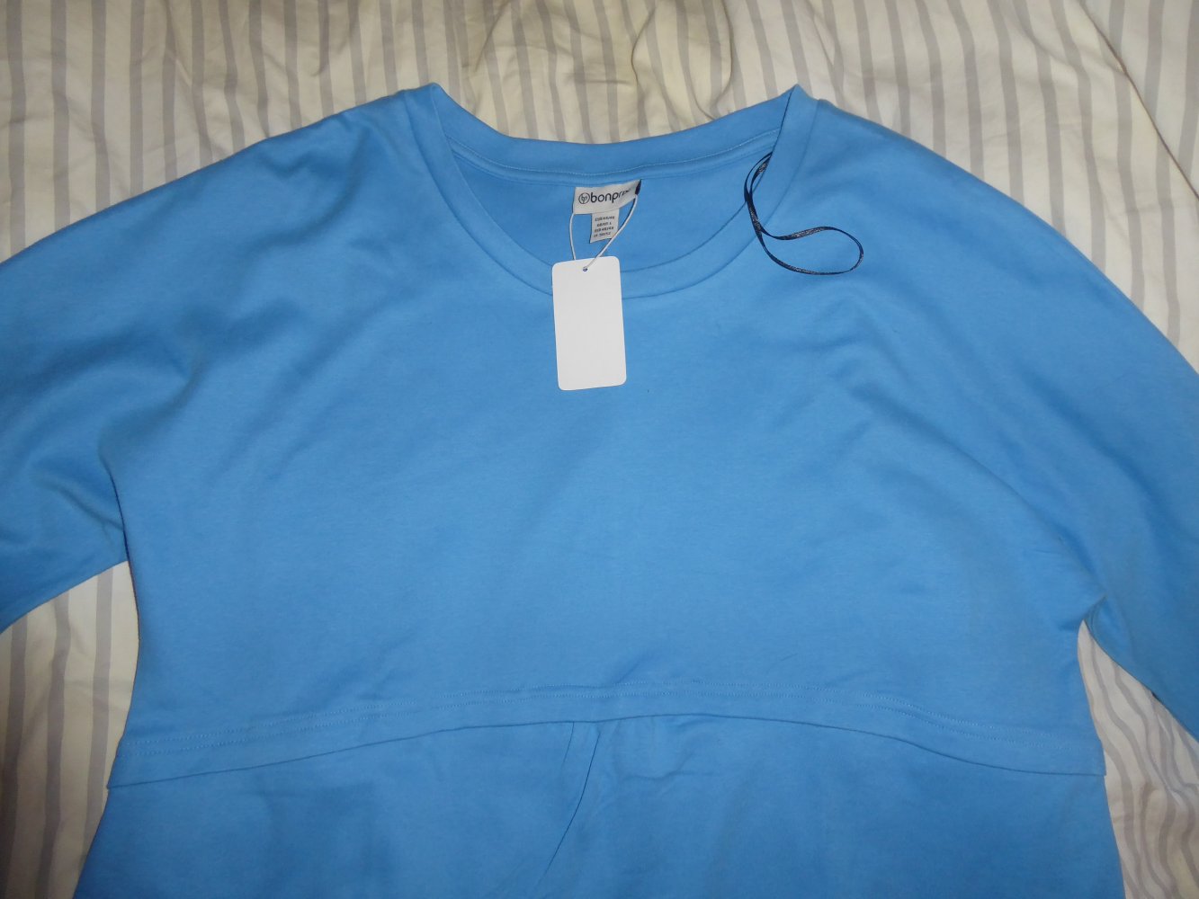 Damen Kleid 105 cm lang Sweatshirt Shirt lang 44 46 XL lavendel blau bonprix Tunika