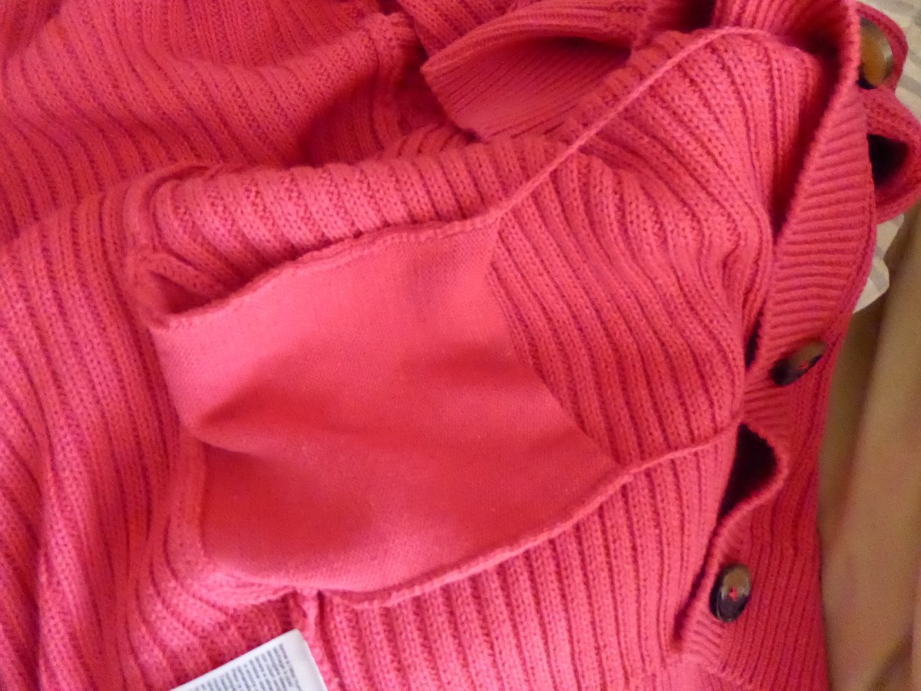 Damen Strickjacke lang bonprix NEU 44 46 pink rosa Baumwolle Cardigan Grobstrick Longcardigan Longstrickjacke
