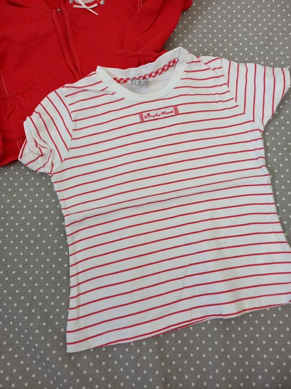 Shorts + Shirt + Jacke Gr 92/98, Sommer Mädchen, Chicco, Manguun, Sweatjacke, Bermuda , rot, weiss