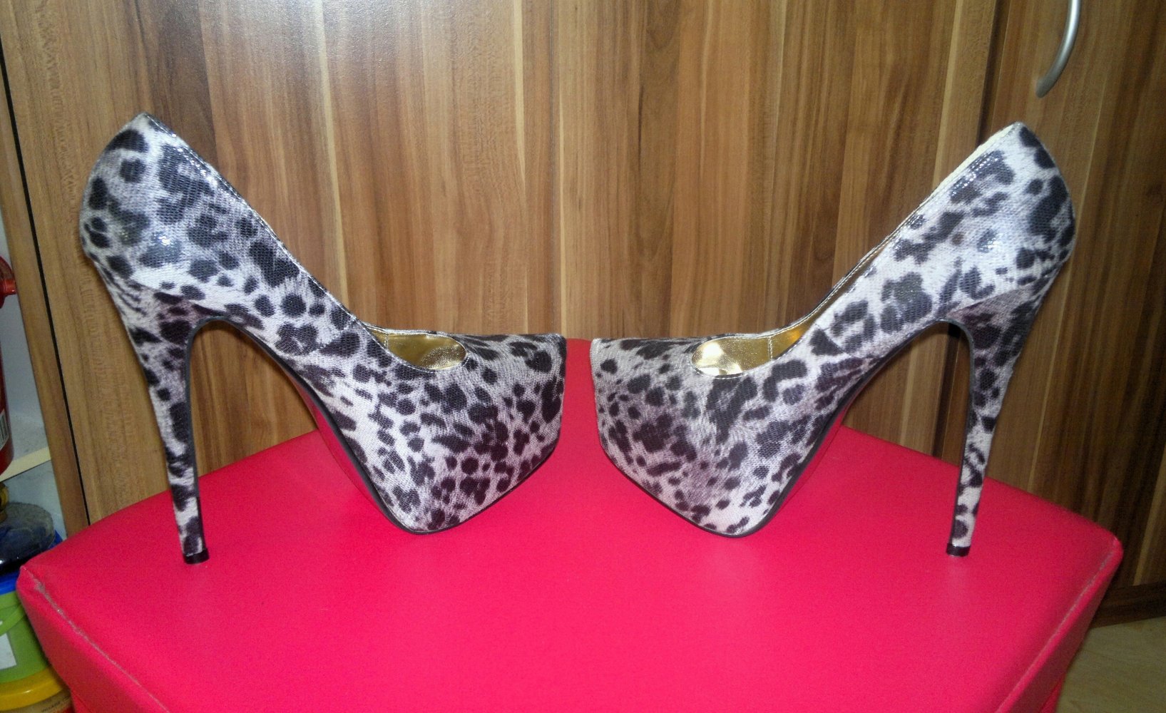 High Heels Plateau Pumps, LEO braun-grau, NEU in OVP