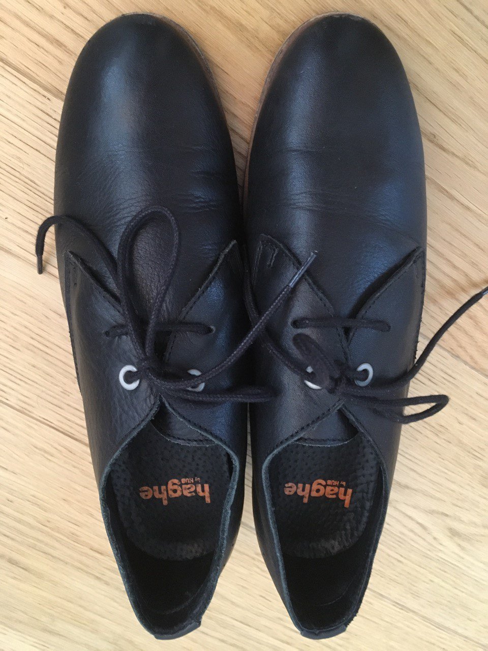 Schwarze Leder Halbschuhe