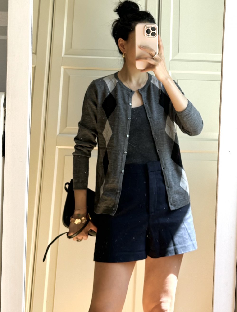 Cardigan Strickjacke dünn Strickpullover Grau Größe XS