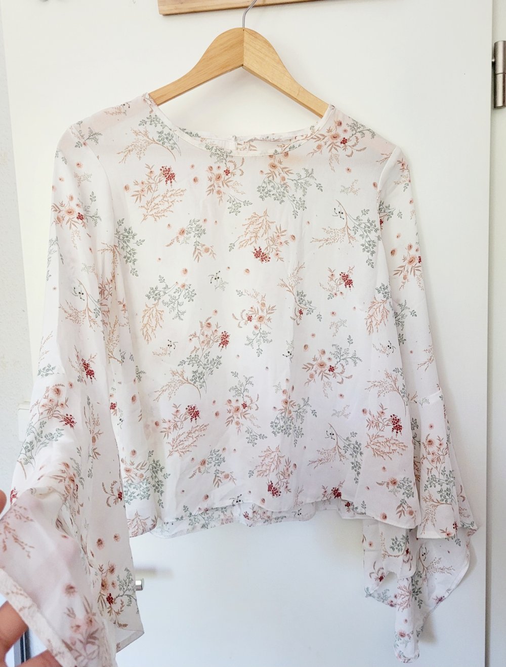 Bluse Blumen Elegant Party Volants Ärmeln Gerafftes Ruched Crop top Oberteil