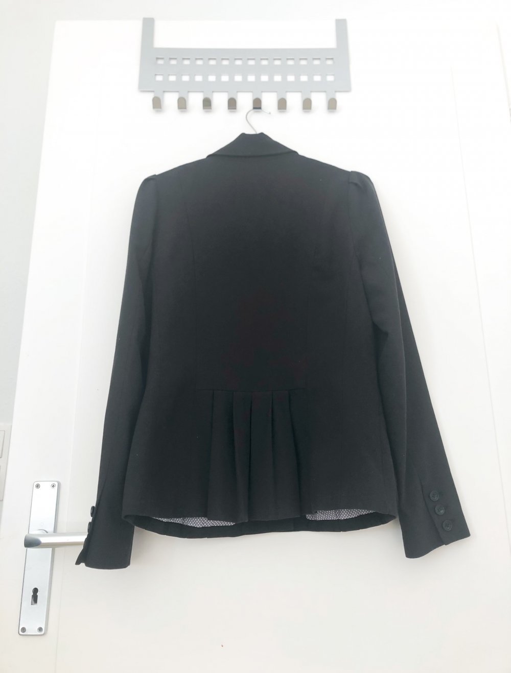 Etam Anzug Jacke schwarz Blazer ol Plissee Frack Mantel
