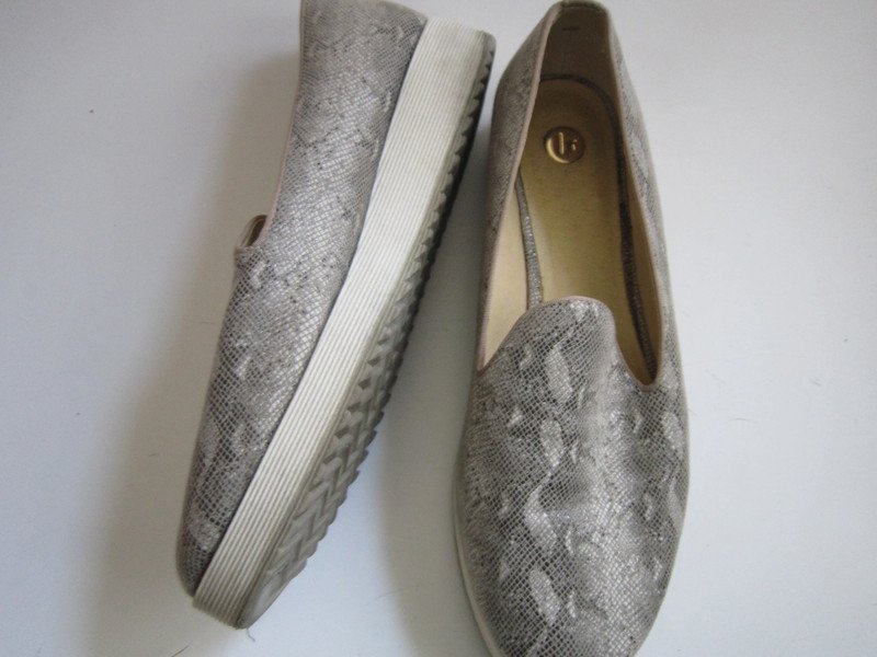 La Strada Slipper beige schwarz Gr. 41 Leder Reptildruck 41·Sehr gut