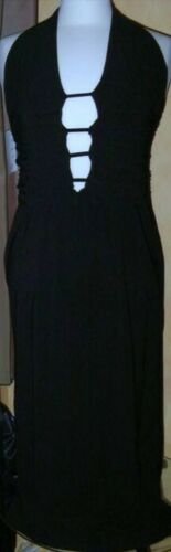 Ausgefallenes Bodycon Kleid schwarz Bondage 36 38 40 S M Bänder Cut out 50er Steampunk Goth Fetish WGT  