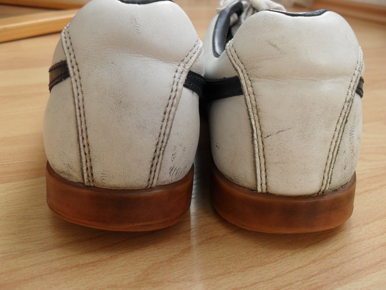 Gola Harrier Sneaker / Gr. 38 37 / white navy red / weiß rot blau / Leder Turnschuhe / retro oldschool vintage