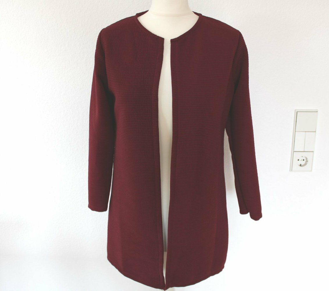Long Cardigan weinrot Gr. M neu lang