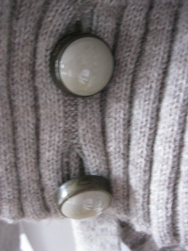 Strickjacke # Tua Nua # Designer # Alpaka / Lana Merino # Natur/Beige meliert # M