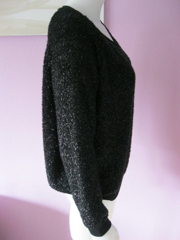 Strickpullover # Clockhouse # Glitzer # schwarz # XL
