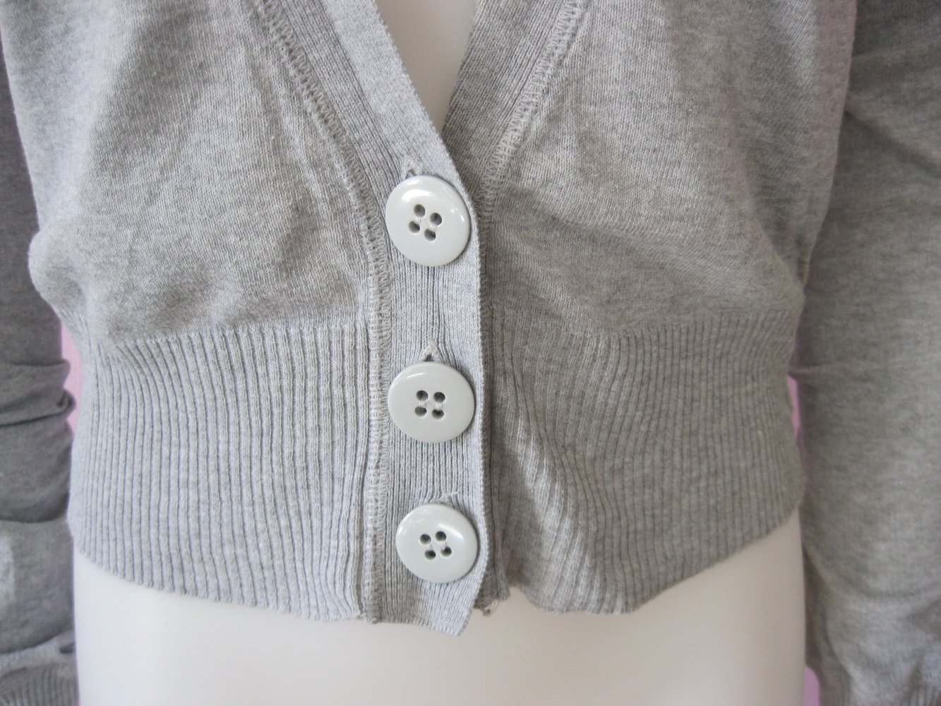 H&M Divided Feinstick-Jacke Cardigan 100% Baumwolle Grau 36 / S