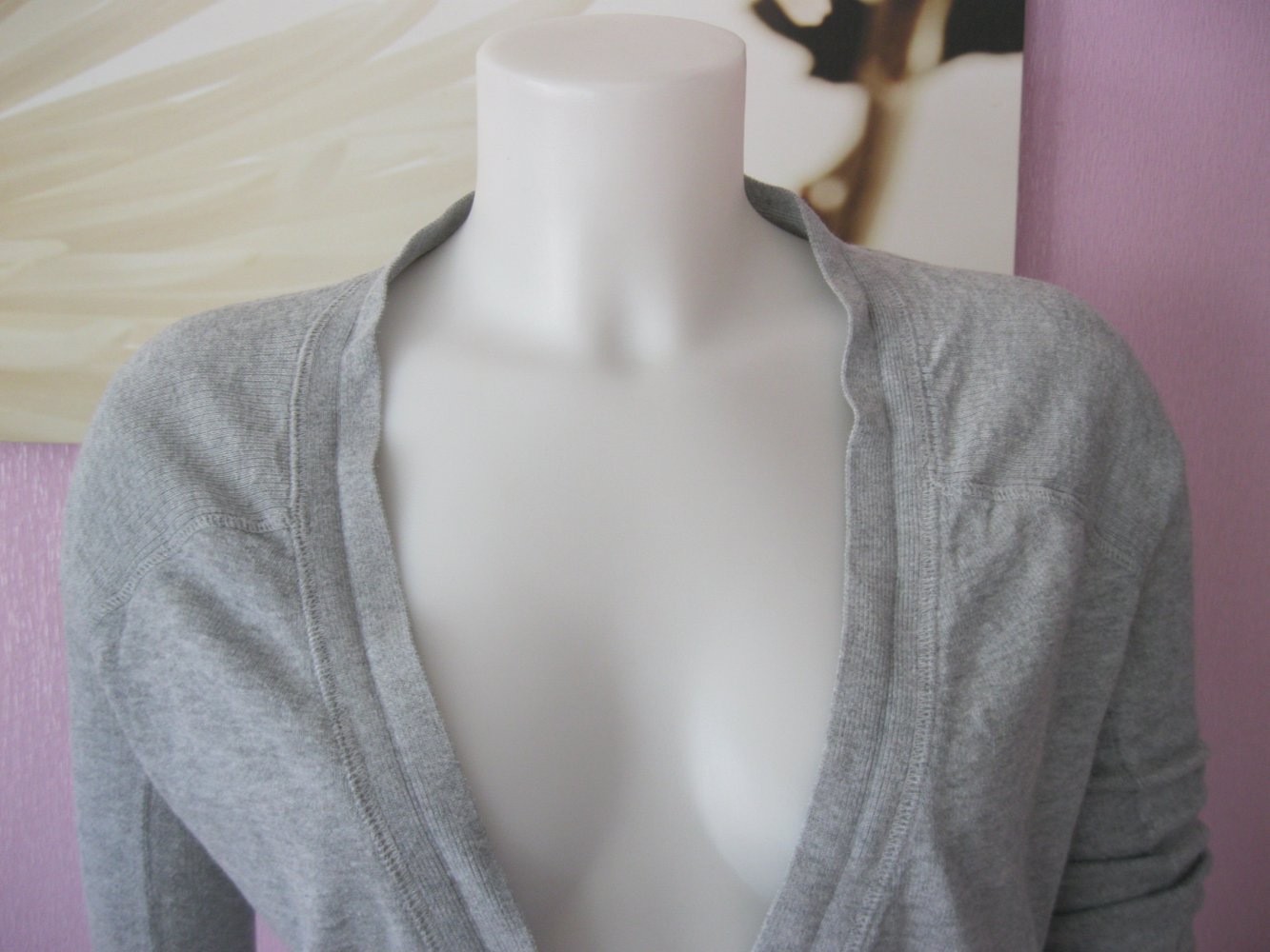 H&M Divided Feinstick-Jacke Cardigan 100% Baumwolle Grau 36 / S