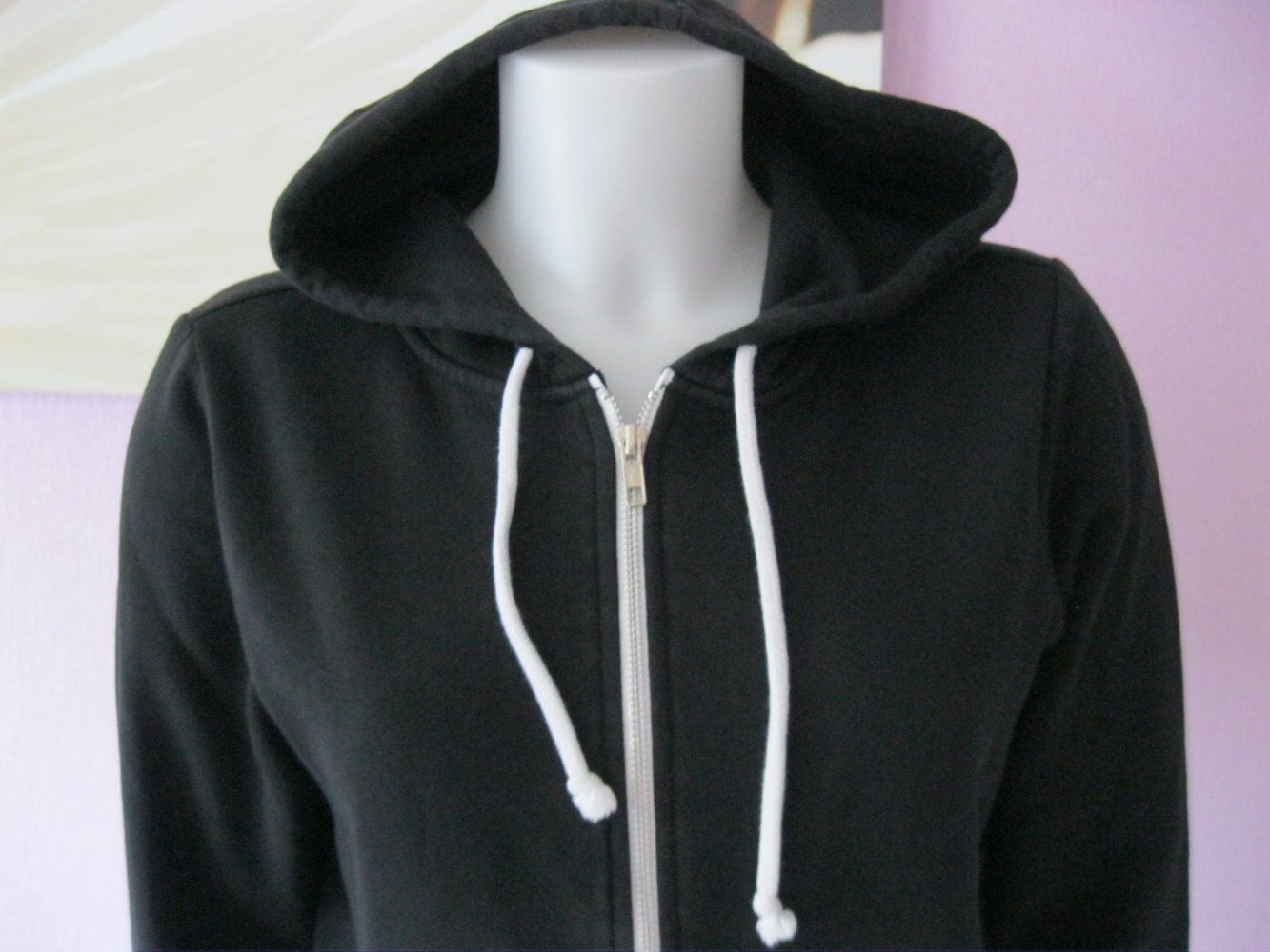 Kapuzen Jacke Hoodie Baumwolle Schwarz 38