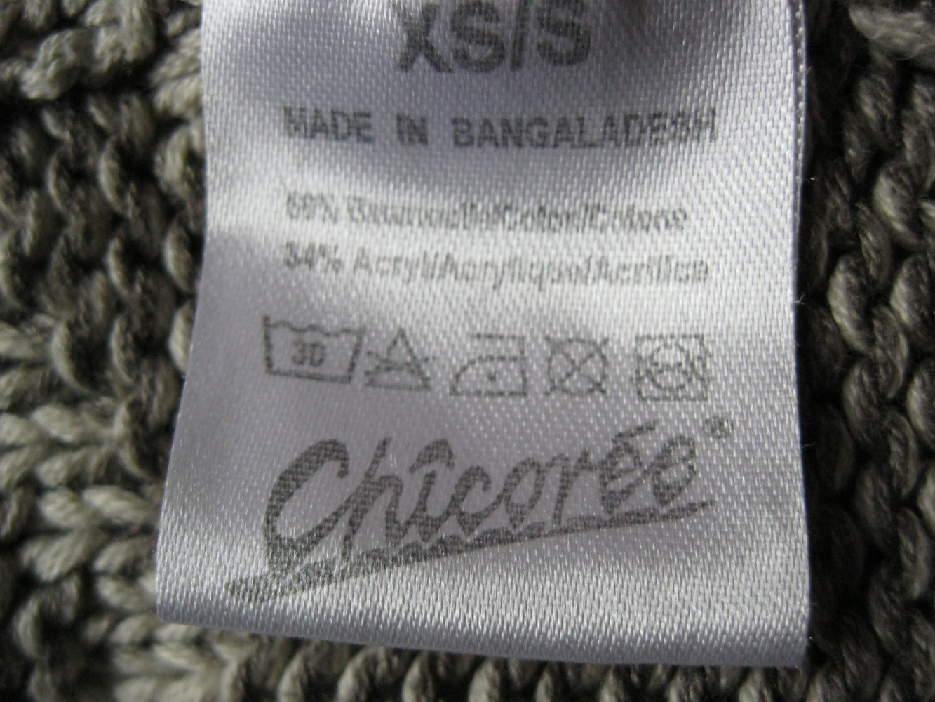 Strickjacke # Cardigan # Chicoree # grau/natur # S/oversize