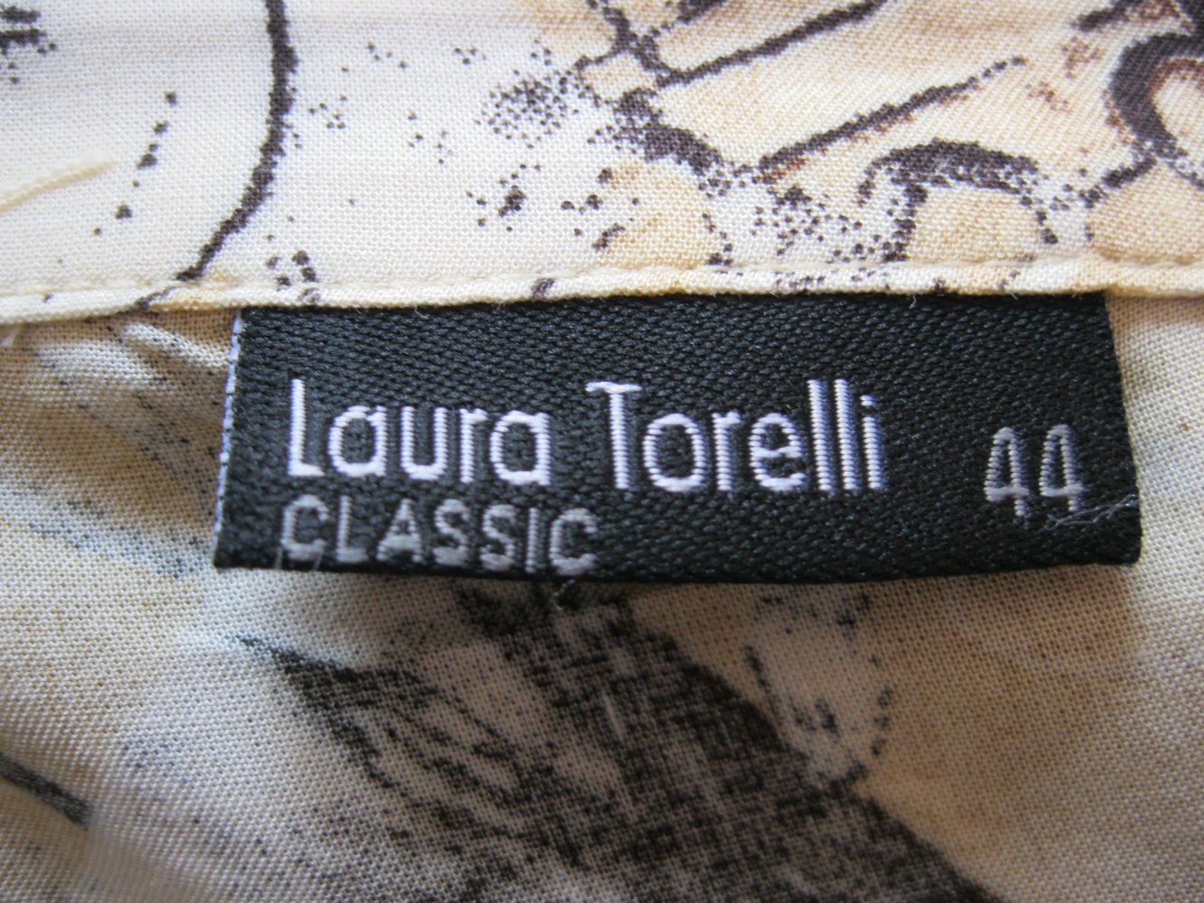  Bluse # Laura Torelli # 3/4-Arm # gemustert # Braun/Beige # 44