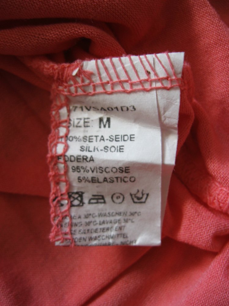 Trägerkleid # Deichgraf # Miniklied # 100% Seide # Lachsfarben # M