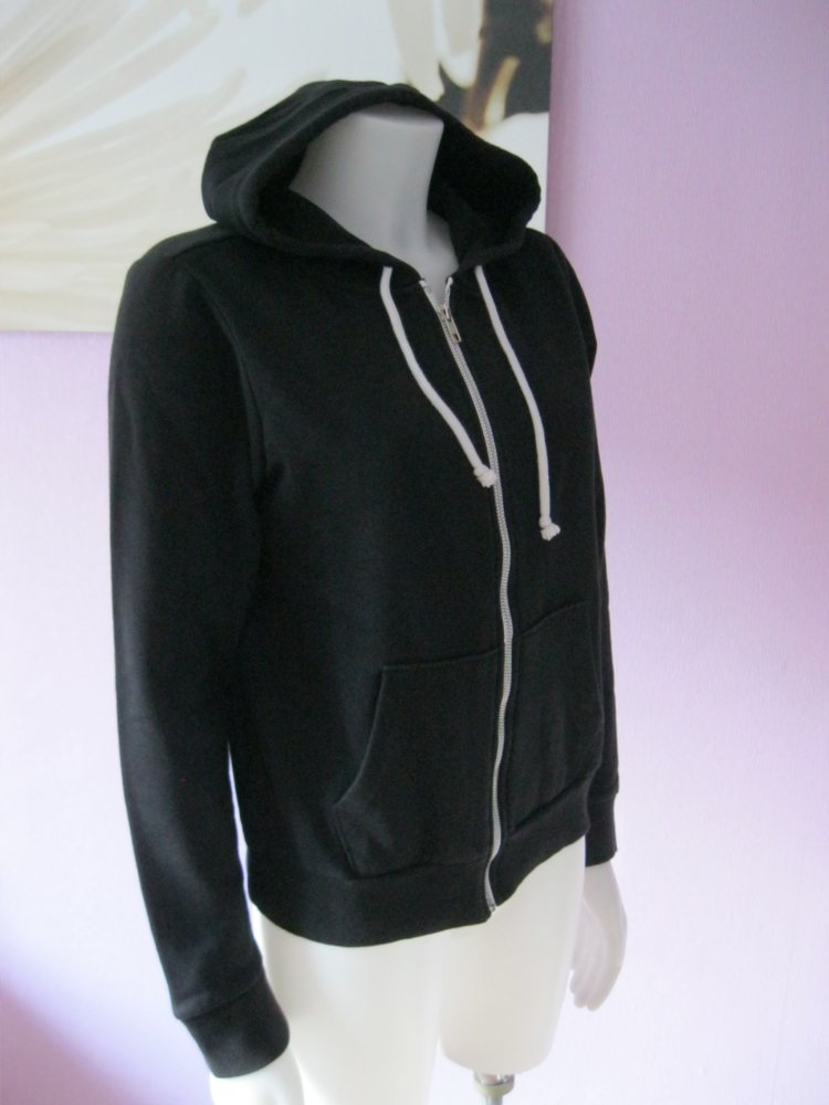 Kapuzen Jacke Hoodie Baumwolle Schwarz 38