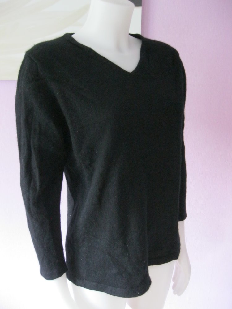 Strickpulli # 100% Kaschmir # Schwarz # 7/8-Arm # L