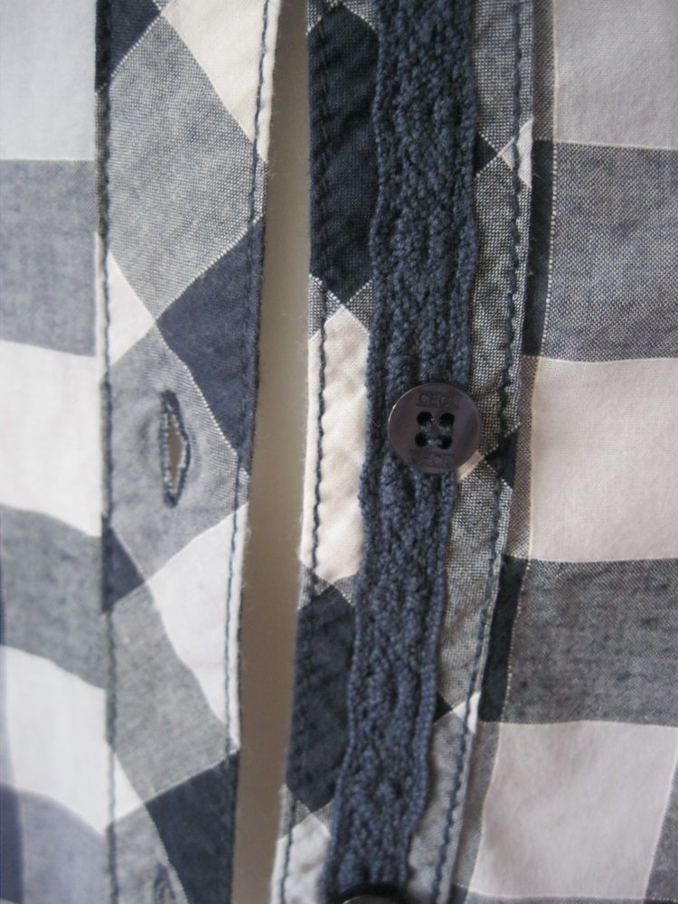 Cecil Bluse/Hemd kariert Blau/Weiß 100% Baumwolle XL